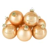 Kerstbal champagne - glas - set van 8