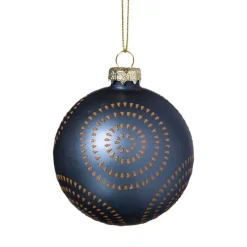 Kerstbal cirkels stipjes - bruin