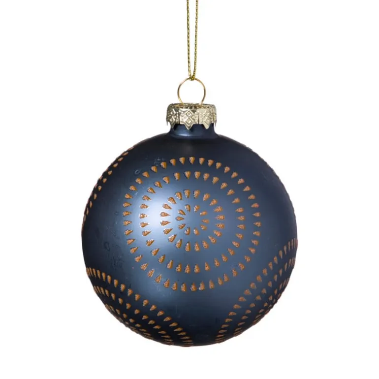 Kerstbal cirkels stipjes - bruin