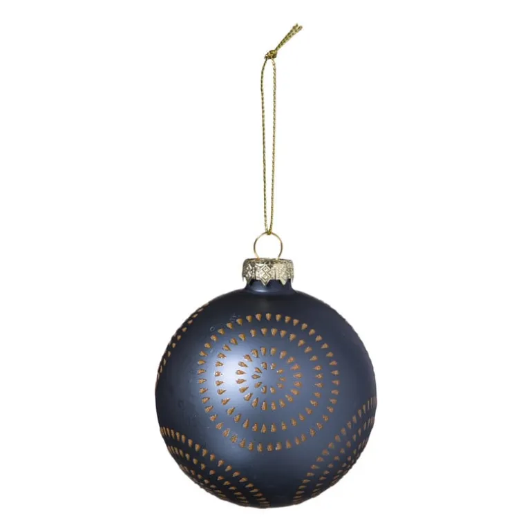 Kerstbal cirkels stipjes - bruin