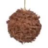 Kerstbal fluffy - bruin