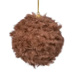 Kerstbal fluffy - bruin