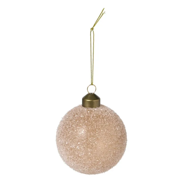 Kerstbal frozen - lichtbruin