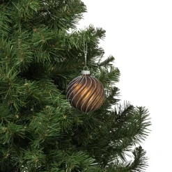 Kerstbal gedraaid streep - bruin