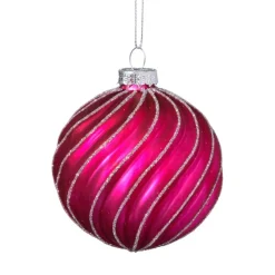 Kerstbal gedraaid streep - roze