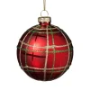 Kerstbal geruit - rood