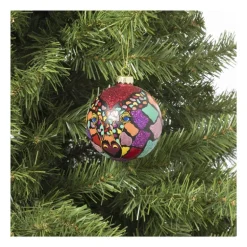 Kerstbal giraf - glas - ø8 cm