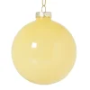 Kerstbal glas - geel - ø8 cm