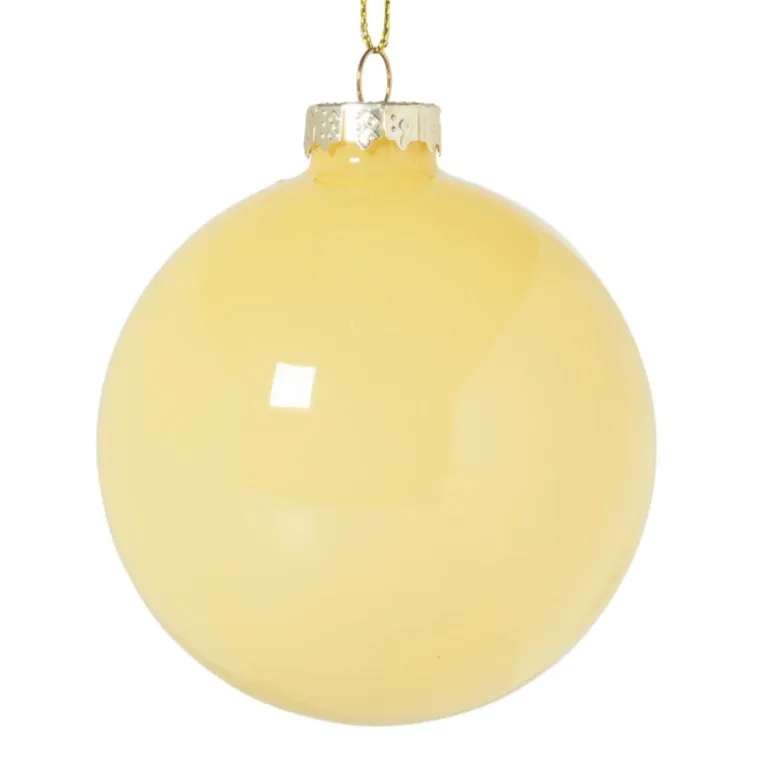 Kerstbal glas - geel - ø8 cm