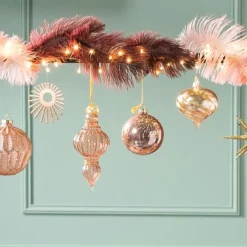 Kerstbal Kersthanger - roze - 10 cm