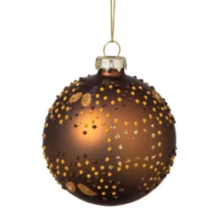 Kerstbal mat - donkerbruin