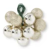 Kerstbal op steker - goudkleurig/zilver