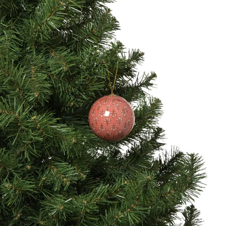 Kerstbal print- paars/rood
