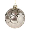 Kerstbal relief - champagnekleurig