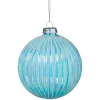 Kerstbal ribbels - lichtblauw