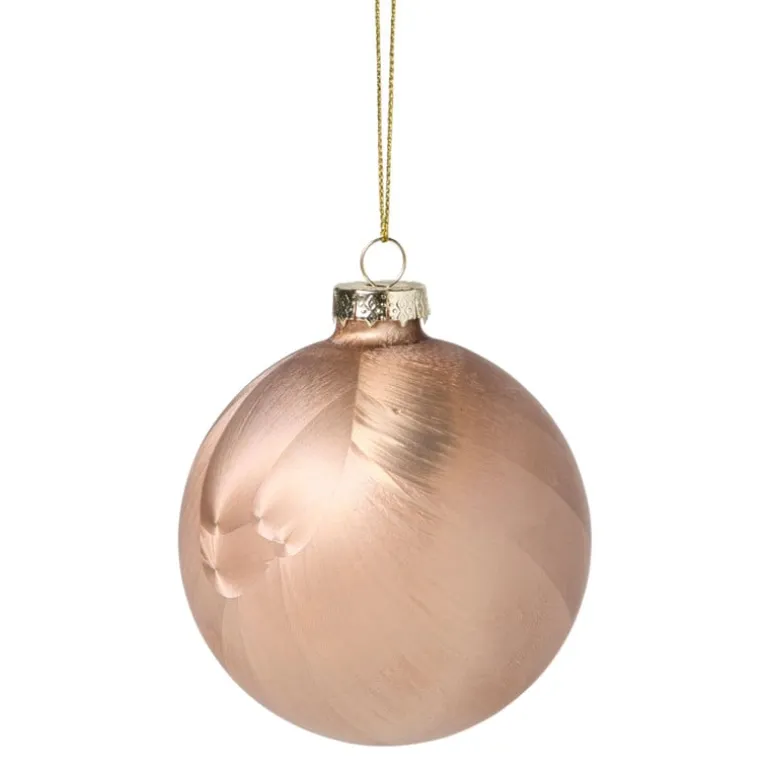Kerstbal satijn - lichtbruin