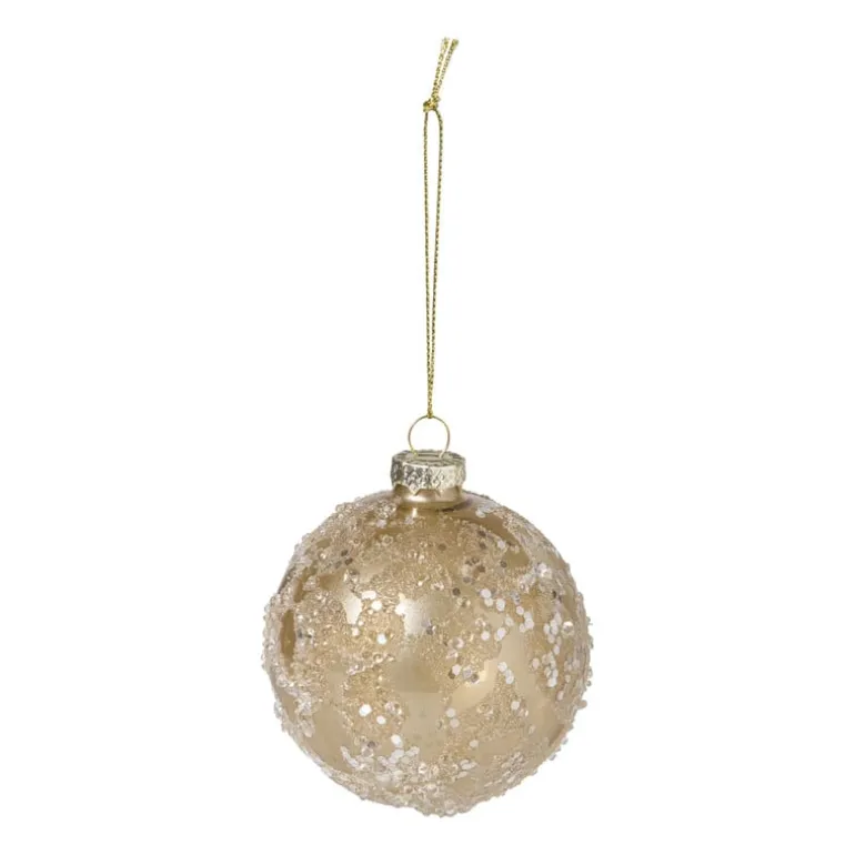 Kerstbal sequins - goudkleurig