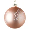 Kerstbal sneeuwvlok - roze - ⌀8 cm