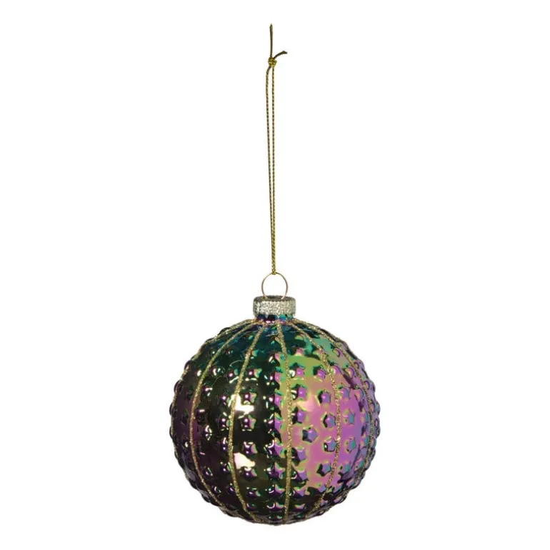 Kerstbal sterretjes - multikleur