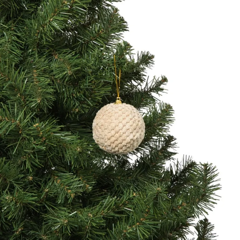Kerstbal stof - beige