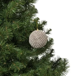 Kerstbal stof - grijs
