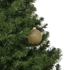 Kerstbal strepen en stippen - groen
