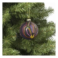 Kerstbal zebra - glas - ø8 cm
