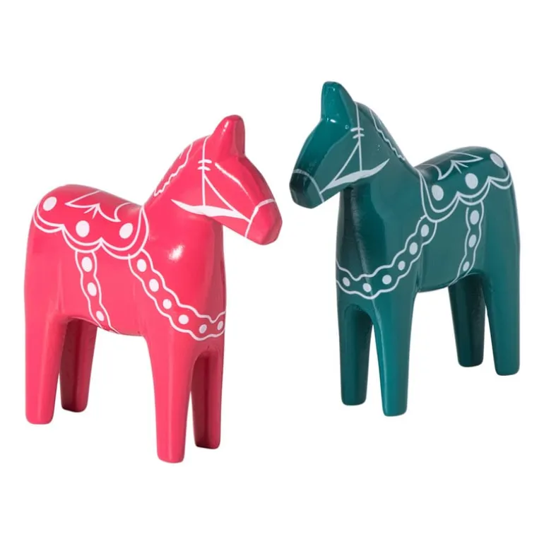 Kerstbeeldje paard - groen - 18x16x4.5 cm