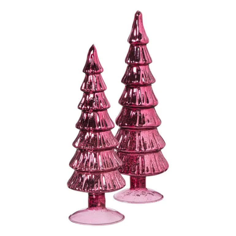 Kerstboom beeldje groot - rood - ø8x30 cm