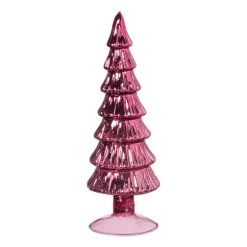 Kerstboom beeldje klein - rood - ø8x24.5 cm