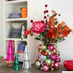 Kerstboom disco L - zilverkleurig - ø11x29 cm