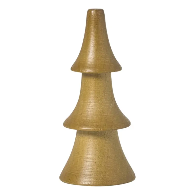 Kerstboom hout - bruin - ø4.5x10 cm
