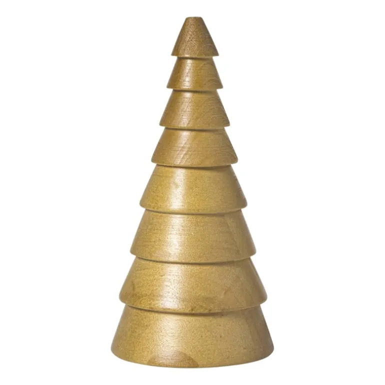 Kerstboom hout - bruin - ø9x17.5 cm