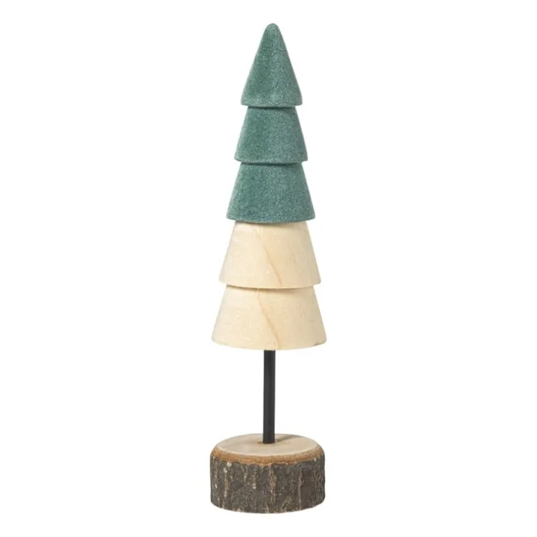 Kerstboom hout - bruin/groen - ø5x19 cm