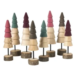 Kerstboom hout - bruin/groen - ø5x19 cm