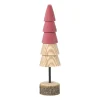 Kerstboom hout - bruin/roze - ø5x19 cm