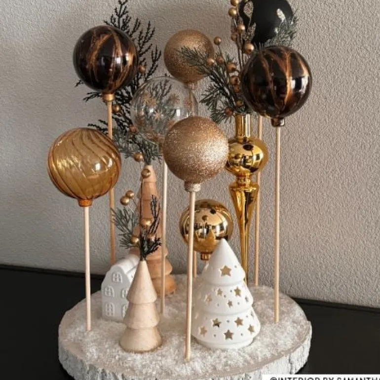 Kerstboom hout - naturel - ø7.7x17.5