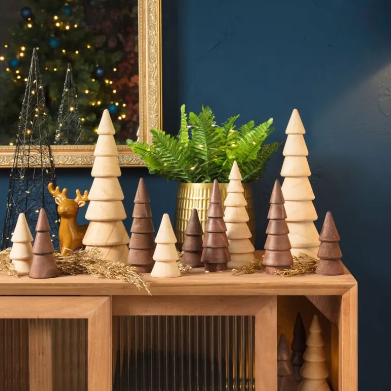 Kerstboom hout - naturel - ø7.7x17.5