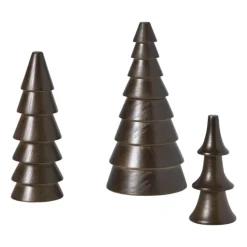 Kerstboom klein - bruin - ø4.5x10 cm