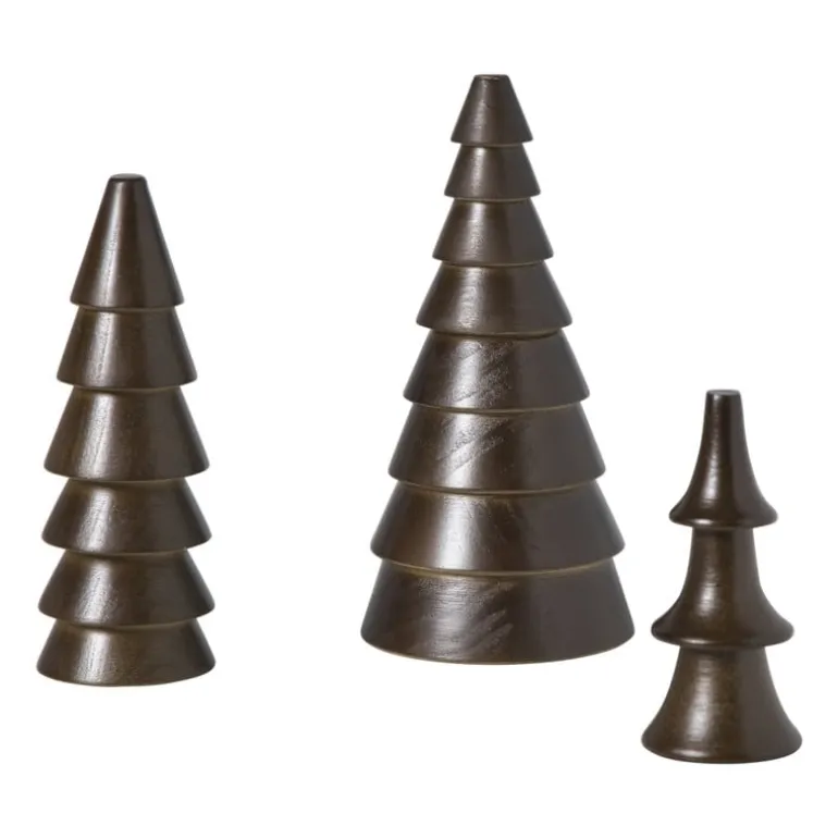 Kerstboom klein - bruin - ø4.5x10 cm