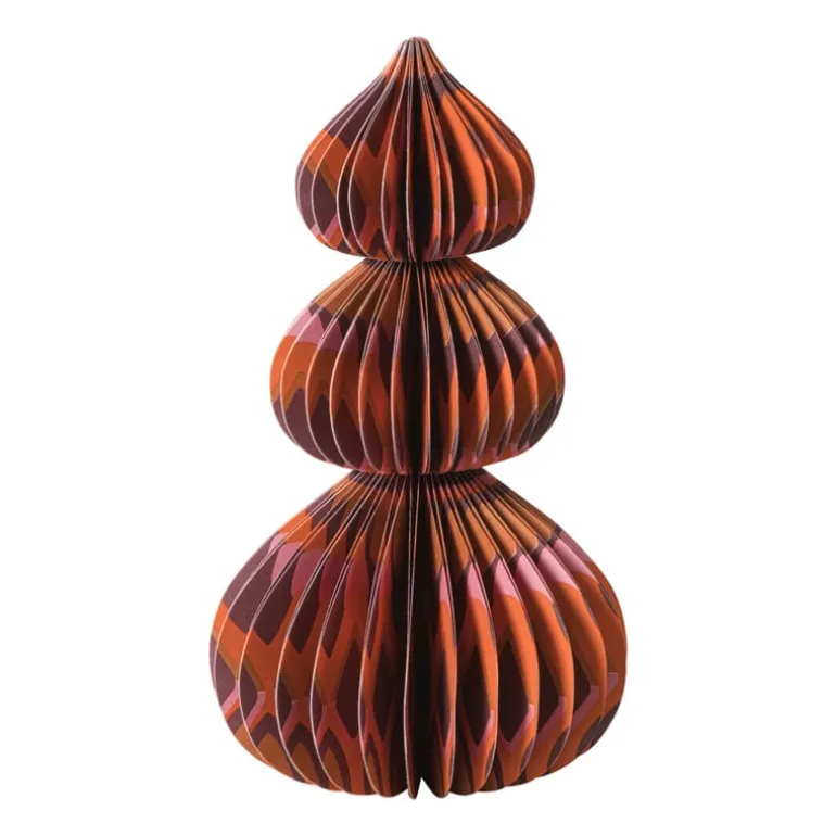 Kerstboom papier clashing colours - 20 cm