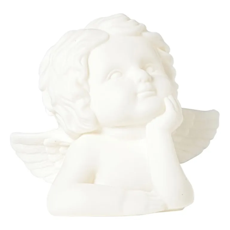 Kerstengel beeldje - wit - 11x8x9 cm