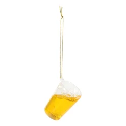 Kersthanger bierglas - geel - ø5.5x4.5 cm
