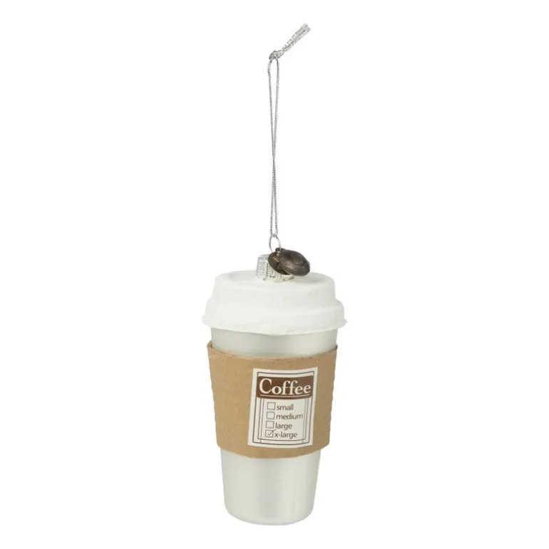 Kersthanger coffee to go - glas - ø5x10 cm
