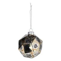 Kersthanger diamant - zwart/goudkleurig - ø8 cm