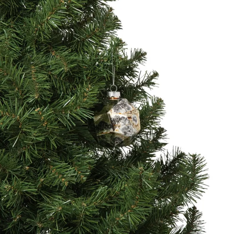 Kersthanger diamant - zwart/goudkleurig - ø8 cm
