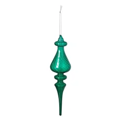 Kersthanger druppel - groen - ø6x23 cm