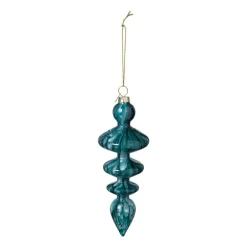 Kersthanger glas pegel - groen - ø5.5x15 cm