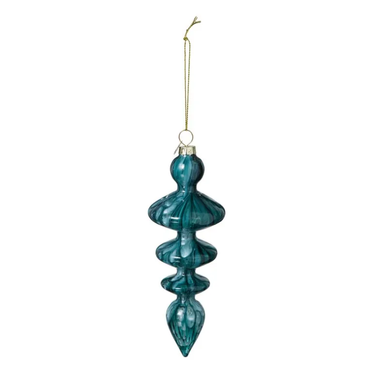 Kersthanger glas pegel - groen - ø5.5x15 cm