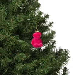 Kersthanger gummybeer velvet - roze - 8x5.6x4.6 cm